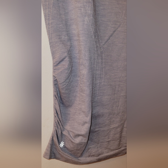 Athleta Gray Blue Short Sleeve Athletic Top, EUC - Picture 3 of 7